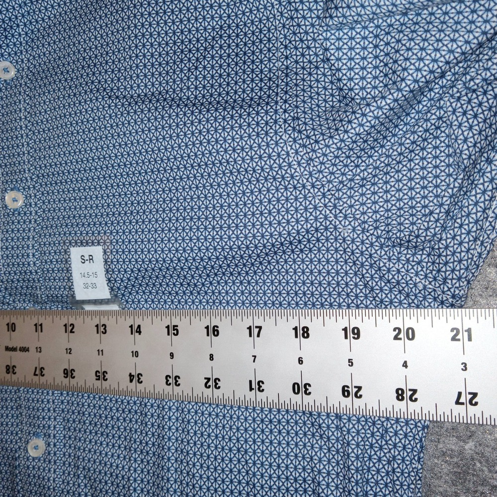 Nick Graham Button Down Shirt Mens S Blue Geometric Stretch Modern Fit NWT - Picture 7 of 8